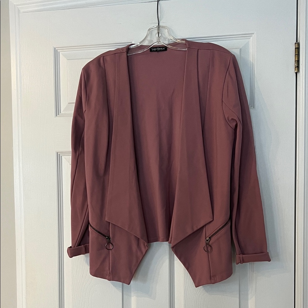 Lady Dutch  Mauve Blazer with Zipper Details